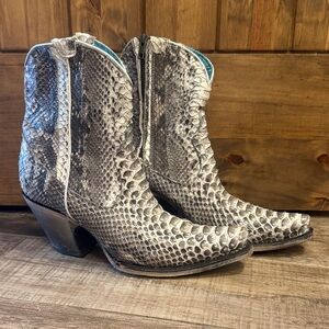 Corral Gray Snakeskin Heeled Boots